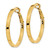 14K Yellow Gold Hollow 3 x 35 mm Polished Square Tube Omega Back Round Hoop Earrings - View 2