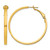 14K Yellow Gold Hollow 3 x 40 mm Polished Square Tube Omega Back Round Hoop Earrings, 40.5 mm Long