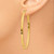 14K Yellow Gold Hollow 3 x 55 mm Polished Large Oval Tube Hoop Earrings - View 3