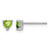 Sterling Silver Rhodium-Plated 4 mm Heart Peridot Stud Earrings, 4.5 mm Long