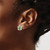 Sterling Silver Rhodium-Plated Floral Peridot Stud Earrings, 15 mm - View 3