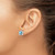 Sterling Silver Rhodium-Plated Floral Blue Topaz Stud Earrings, 15 mm - View 3
