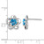 Sterling Silver Rhodium-Plated Floral Blue Topaz Stud Earrings, 15 mm - View 4