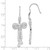 Sterling Silver Cubic Zirconia Bow French Wire Drop Earrings, 48 mm - View 3