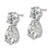 Cheryl M Sterling Silver Rhodium-Plated Brilliant-Cut Cubic Zirconia Round and Pear Shaped Post Dangle Earrings, 21 mm - View 2