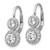 Cheryl M Sterling Silver Rhodium-Plated Polished Double Round Cubic Zirconia Halo Leverback Drop Earrings, 20 mm - View 2