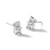 Cheryl M Sterling Silver Rhodium-Plated Polished Pear and Square Cubic Zirconia Stud Earrings, 10.1 mm - View 5