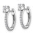 Cheryl M Sterling Silver Rhodium-Plated Polished Cubic Zirconia Hinged Round Hoop Earrings, 17 mm - View 2