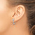 Cheryl M Sterling Silver Rhodium-Plated Polished Cubic Zirconia Hinged Round Hoop Earrings, 17 mm - View 3