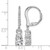 Cheryl M Sterling Silver Rhodium-Plated Polished Fancy Cubic Zirconia Leverback Dangle Earrings, 29.65 mm - View 4