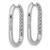 Cheryl M Sterling Silver Rhodium-Plated Polished Cubic Zirconia Oval Hinged Hoop Earrings, 24.8 mm - View 2