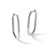 Cheryl M Sterling Silver Rhodium-Plated Polished Cubic Zirconia Oval Hinged Hoop Earrings, 24.8 mm - View 5