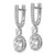 Cheryl M Sterling Silver Rhodium-Plated Polished Fancy Oval Cubic Zirconia Halo Hinged Post Dangle Earrings, 29 mm - View 2