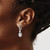 Cheryl M Sterling Silver Rhodium-Plated Polished Fancy Oval Cubic Zirconia Halo Hinged Post Dangle Earrings, 29 mm - View 3