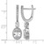 Cheryl M Sterling Silver Rhodium-Plated Polished Fancy Oval Cubic Zirconia Halo Hinged Post Dangle Earrings, 29 mm - View 4