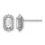 Cheryl M Sterling Silver Rhodium-Plated Polished Emerald-Cut Cubic Zirconia Halo Stud Earrings, 10.25 mm