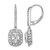 Cheryl M Sterling Silver Rhodium-Plated Polished Fancy Emerald-Cut Cubic Zirconia Halo Dangle Leverback Drop Earrings, 31.65 mm