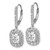 Cheryl M Sterling Silver Rhodium-Plated Polished Fancy Emerald-Cut Cubic Zirconia Halo Dangle Leverback Drop Earrings, 31.65 mm - View 2