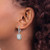 Cheryl M Sterling Silver Rhodium-Plated Polished Fancy Emerald-Cut Cubic Zirconia Halo Dangle Leverback Drop Earrings, 31.65 mm - View 3