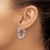 Cheryl M Sterling Silver Rhodium-Plated Polished Cubic Zirconia Link In and Out Hinged Round Hoop Earrings, 26 mm - View 3