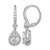 Cheryl M Sterling Silver Rhodium-Plated Polished Pear Cubic Zirconia Halo Leverback Dangle Earrings, 29 mm