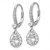 Cheryl M Sterling Silver Rhodium-Plated Polished Pear Cubic Zirconia Halo Leverback Dangle Earrings, 29 mm - View 2