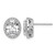 Cheryl M Sterling Silver Rhodium-Plated Polished Fancy Oval Cubic Zirconia Halo Stud Earrings, 12 mm