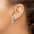 Cheryl M Sterling Silver Rhodium-Plated Polished Fancy Emerald-Cut Cubic Zirconia Halo Post Dangle Earrings, 19.2 mm - View 3
