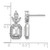 Cheryl M Sterling Silver Rhodium-Plated Polished Fancy Emerald-Cut Cubic Zirconia Halo Post Dangle Earrings, 19.2 mm - View 4
