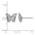 Cheryl M Sterling Silver Rhodium-Plated Polished Cubic Zirconia Butterfly Stud Earrings, 8.7 mm - View 4