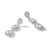 Cheryl M Sterling Silver Rhodium-Plated Polished Fancy Cushion-Cut Cubic Zirconia Halo Cluster Post Dangle Earrings, 61.5 mm - View 6