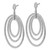 Cheryl M Sterling Silver Rhodium-Plated Polished Fancy Cubic Zirconia Ovals Post Dangle Earrings, 54.5 mm - View 2