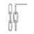 Cheryl M Sterling Silver Rhodium-Plated Polished Cubic Zirconia Paperclip Link Post Dangle Earrings, 26.5 mm