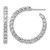 Cheryl M Sterling Silver Rhodium-Plated Polished Cubic Zirconia Post C-Hoop Earrings, 28 mm