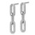 Cheryl M Sterling Silver Rhodium-Plated Polished Cubic Zirconia Paperclip Link Post Dangle Earrings, 28.1 mm - View 2