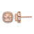Cheryl M Sterling Silver Rose Gold-Tone Polished Cubic Zirconia and Pink Glass Halo Stud Earrings, 10.5 mm