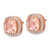 Cheryl M Sterling Silver Rose Gold-Tone Polished Cubic Zirconia and Pink Glass Halo Stud Earrings, 10.5 mm - View 2