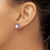 Cheryl M Sterling Silver Rhodium-Plated Polished Lab-Created Opal and Pink Crystal Flower Stud Earrings, 12.4 mm - View 3