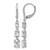 Cheryl M Sterling Silver Rhodium-Plated Polished Triple Oval Cubic Zirconia Leverback Dangle Earrings, 39.7 mm