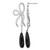 Cheryl M Sterling Silver Rhodium-Plated Polished Fancy Onyx and Cubic Zirconia Bow Post Dangle Earrings, 64 mm