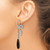 Cheryl M Sterling Silver Rhodium-Plated Polished Fancy Onyx and Cubic Zirconia Bow Post Dangle Earrings, 64 mm - View 3