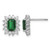 Cheryl M Sterling Silver Rhodium-Plated Polished Fancy Green and White Cubic Zirconia Stud Earrings, 12.3 mm