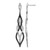 Cheryl M Sterling Silver Rhodium-Plated with Black Rhodium-Plated Polished Fancy Black and White Cubic Zirconia Post Dangle Earrings, 62 mm Long