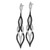 Cheryl M Sterling Silver Rhodium-Plated with Black Rhodium-Plated Polished Fancy Black and White Cubic Zirconia Post Dangle Earrings, 62 mm Long - View 2