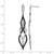 Cheryl M Sterling Silver Rhodium-Plated with Black Rhodium-Plated Polished Fancy Black and White Cubic Zirconia Post Dangle Earrings, 62 mm Long - View 4