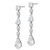 Cheryl M Sterling Silver Rhodium-Plated Polished Fancy Cubic Zirconia Teardrop Post Dangle Earrings, 41 mm - View 2