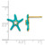 Cheryl M Sterling Silver Gold-Tone Polished Blue Enamel and Cubic Zirconia Starfish Stud Earrings, 12.5 mm - View 4