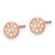 Cheryl M Sterling Silver Rose Gold-Tone Polished Pave Cubic Zirconia Circle Stud Earrings, 5.5 mm - View 2