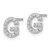 Cheryl M Sterling Silver Rhodium-Plated Polished Letter G Cubic Zirconia Initial Stud Earrings, 7.5 mm - View 2
