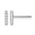 Cheryl M Sterling Silver Rhodium-Plated Polished Letter I Cubic Zirconia Initial Stud Earrings, 7.5 mm